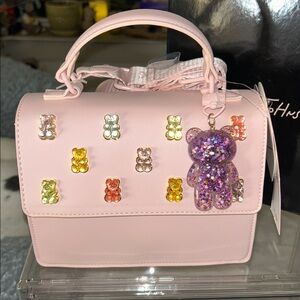 Betsey Johnson Blush Satchel/Crossbody with Gummy Bear Charm 7.75”x 5”x 4” NWT